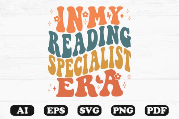 In My Reading Specialist Era Retro Wavy Graphics