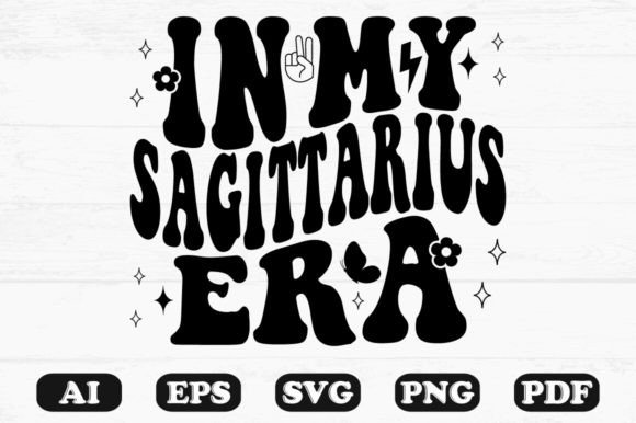 In My Sagittarius Era Retro Wavy SVG Graphics